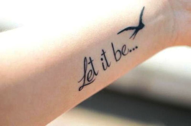 Let It Be Flying Bird Tattoo
