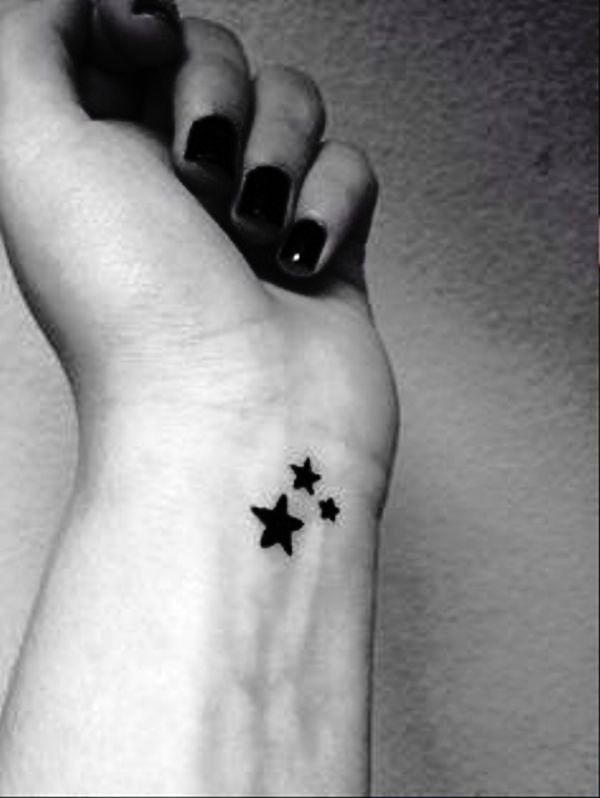 Little Black Stars Tattoo On Wrist
