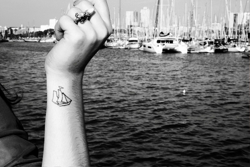 Little Boat Wrist Tattoo