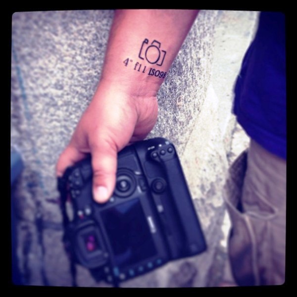 Little Camera Wrist Tattoo