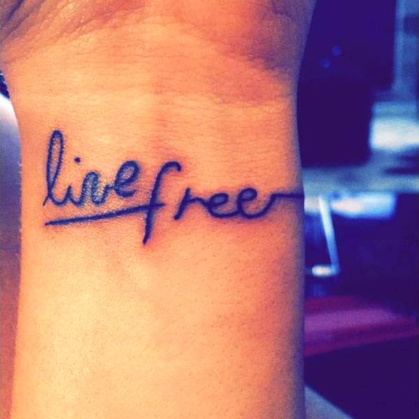Live Free Wrist Tattoo