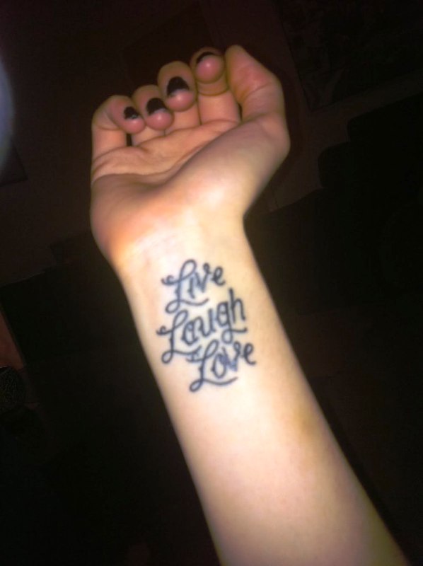 Live Love Laugh Tattoo Design On Wrist