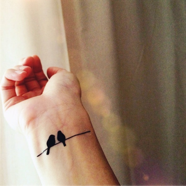 Love Birds Tattoo Design On Wrist