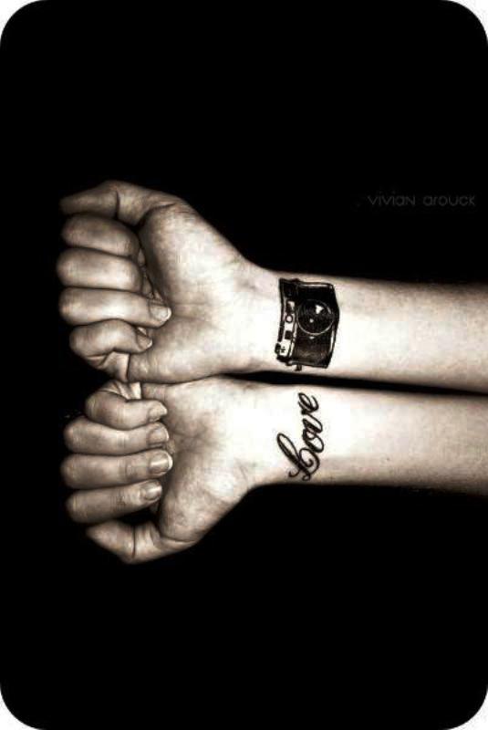 Love Camera Tattoo On Wrist