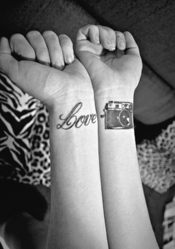 Love Camera Wrist Tattoo