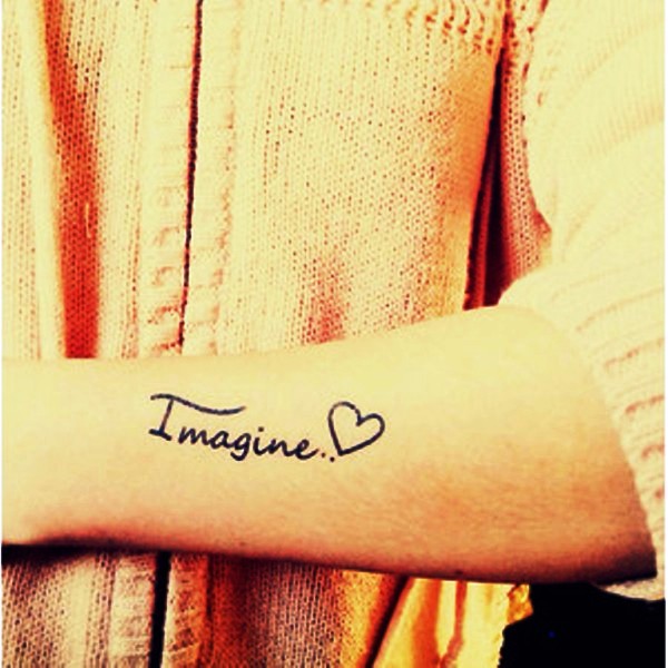 Love Imagine Tattoo On Wrist
