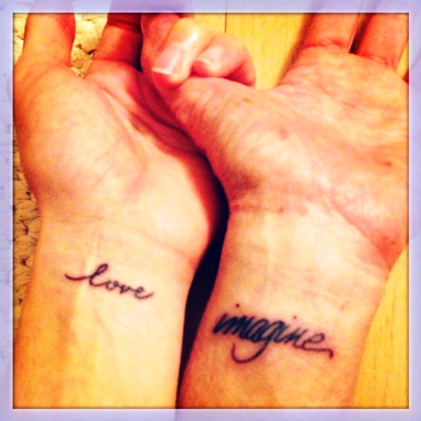 Love Imagine Wrist Tattoo