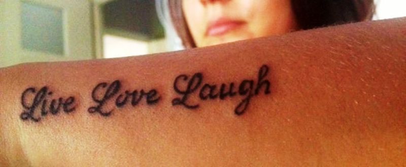 Love Laugh Tattoo On Wrist