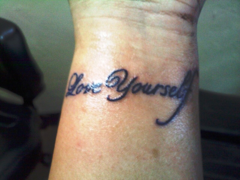 Love Yourself Word Tattoo