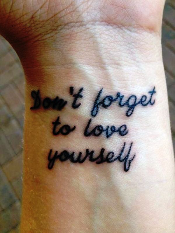 Love Yourself Word Tattoo