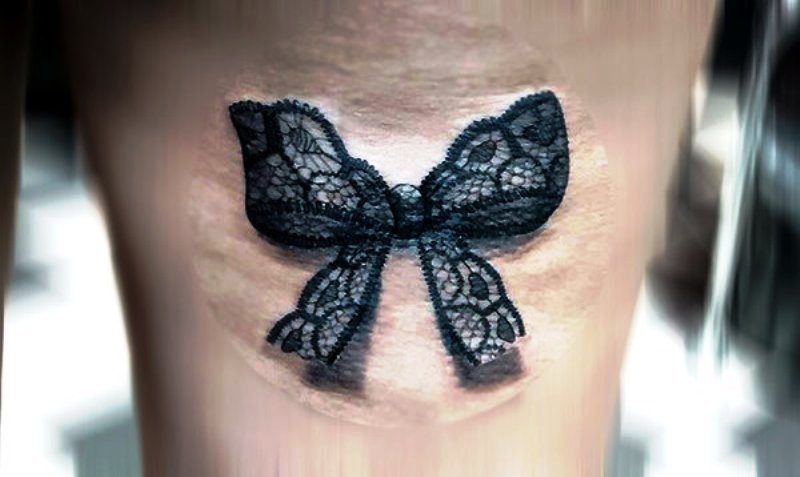Lovely Bow Tattoo Design On Wrist