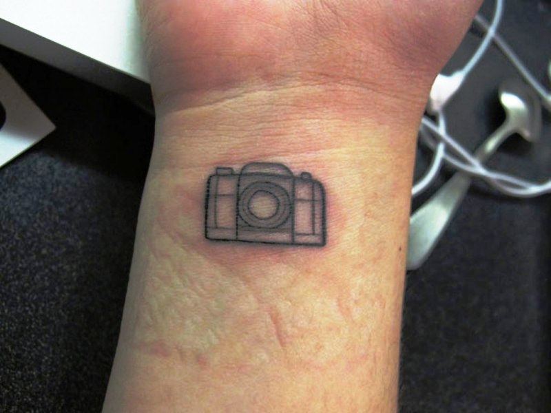 Lovely Camera Wrist Tattoo