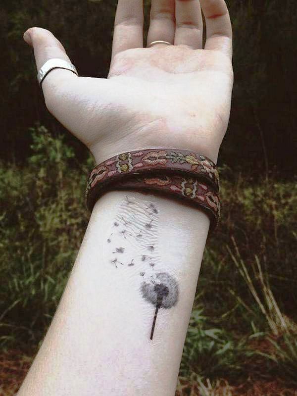 Lovely Dandelion Tattoo On Wrist