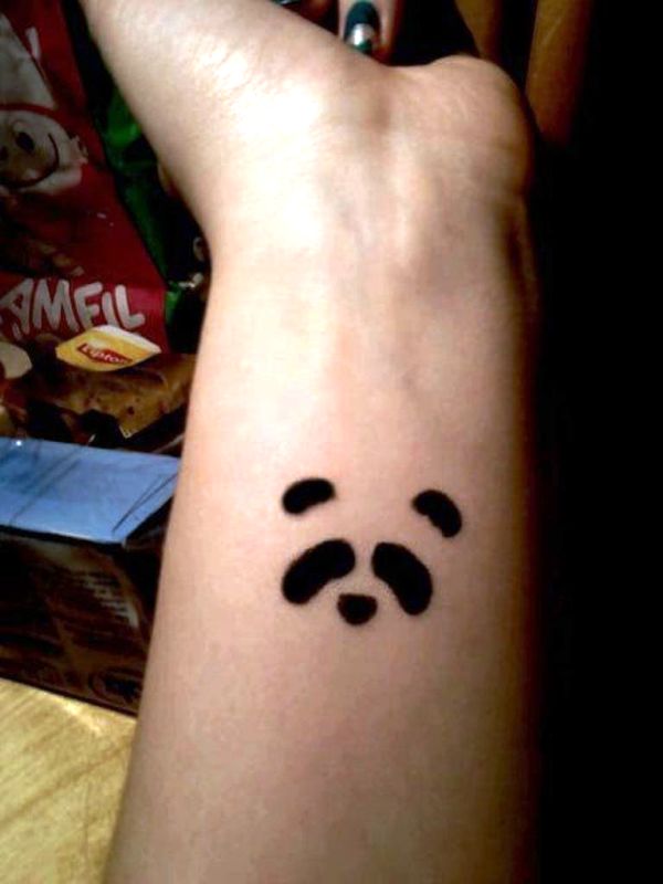 Lovely Panda Tattoo On Wrist