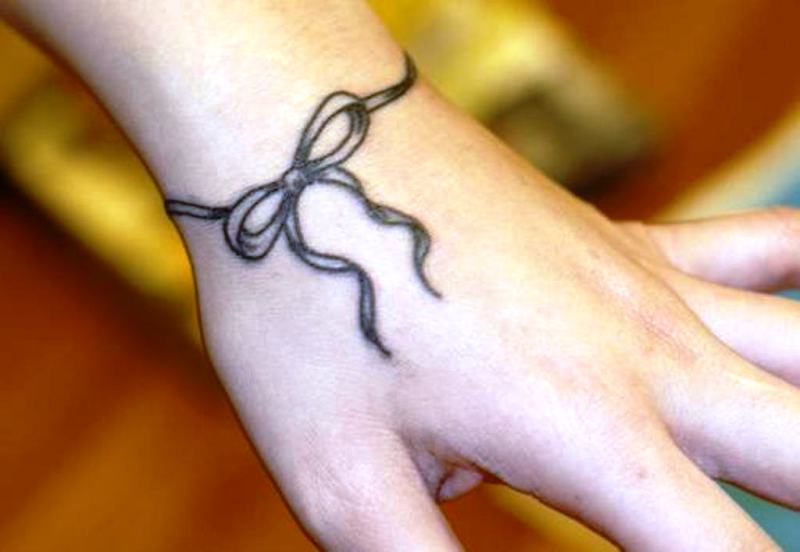 Lovely Ribbon Wrist Tattoo