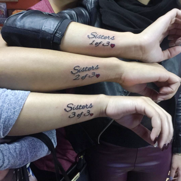 Lovely Sisters Tattoo On Wrist