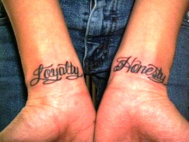 Loyalty Honest Tattoo On Wrist