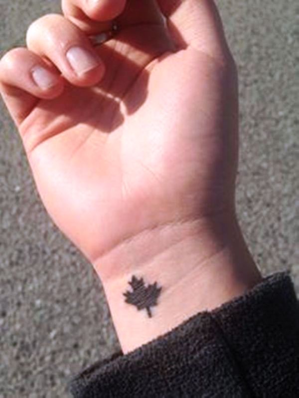 Mapple Leaf Wrist Tattoo