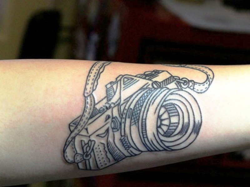 Marvelous Camera Wrist Tattoo