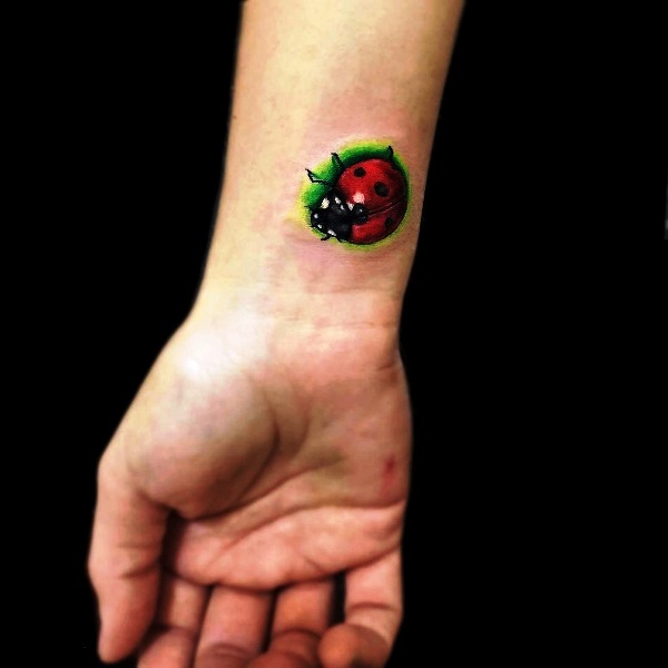 Marvelous Ladybug Wrist Tattoo