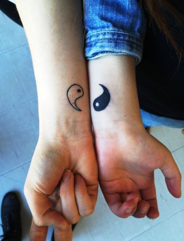 Matching Yin Yang Wrist Tattoo