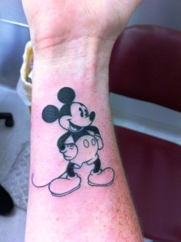 Mickey Mouse Tattoo On Wrist