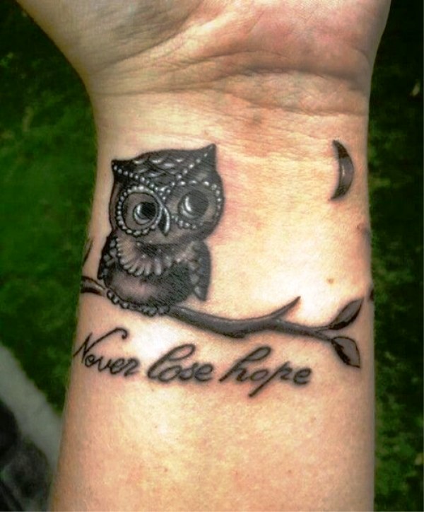 Never Lose Hope Tattoo On Wrist