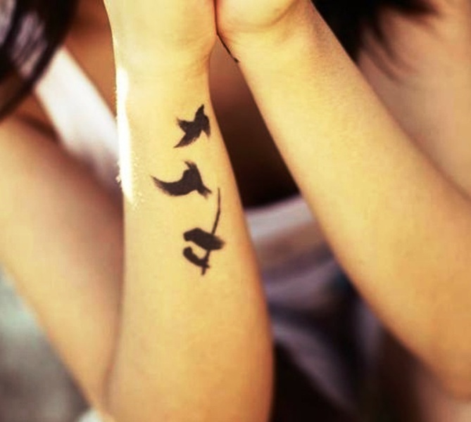 Nice Birds Wrist Tattoo