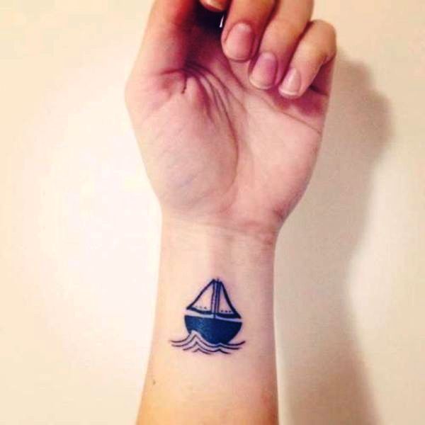 Nice Boat Wrist Tattoo