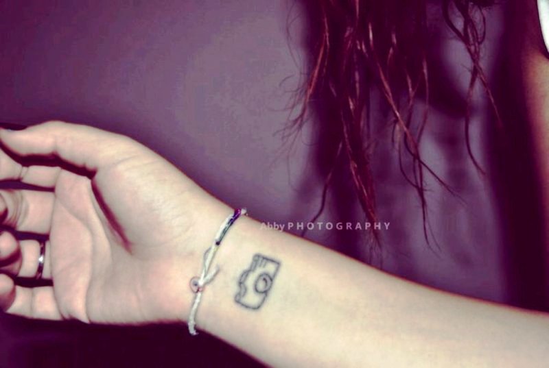 Nice Camera Tattoo On Wrist