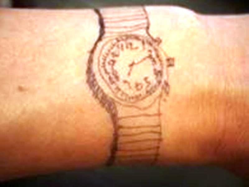 Nice Clock Tattoo On Wrist