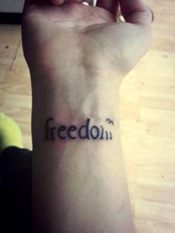 Nice Freedom Wrist Tattoo