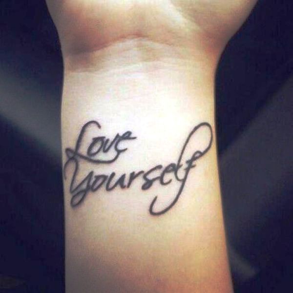 Nice Love Yourself Wrist Tattoo