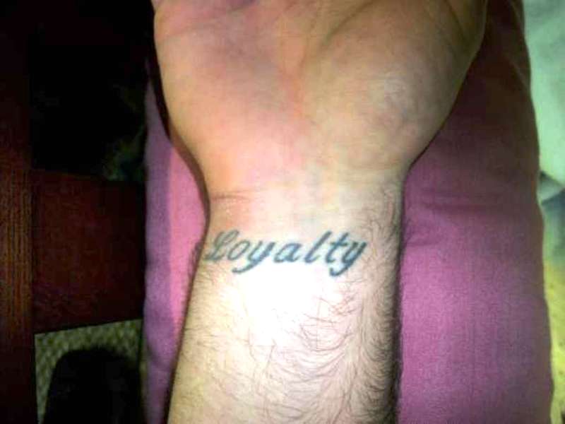 Nice Loyalty Tattoo On Wrist