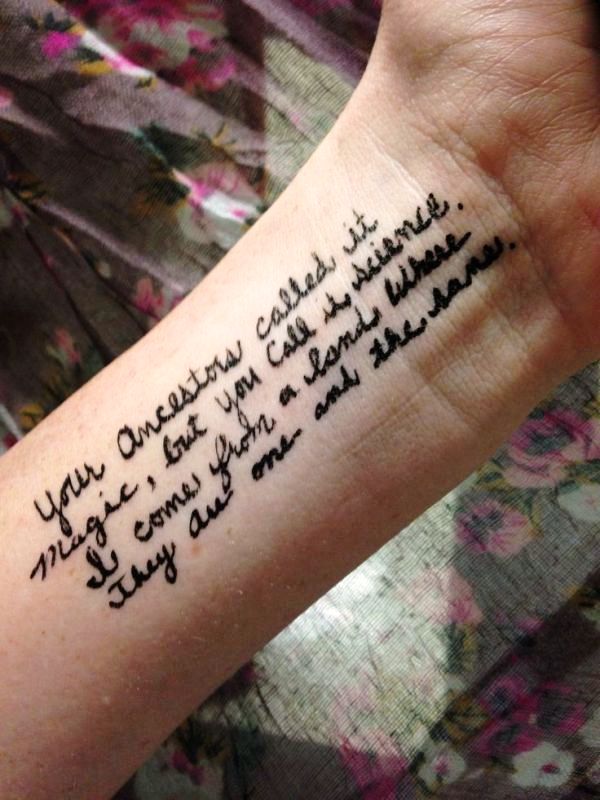 Nice Quote Tattoo On Wrist