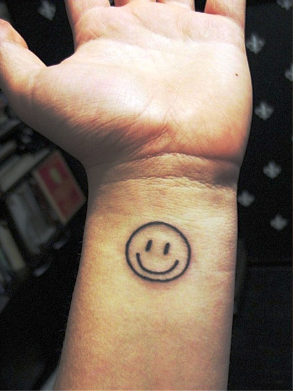 Nice Smiley Tattoo On Wrist