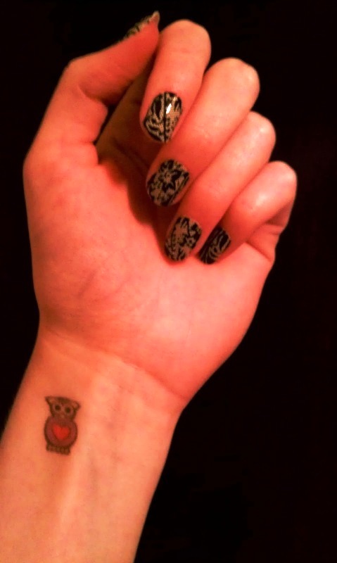 Owl With Heart Wrist Tattoo