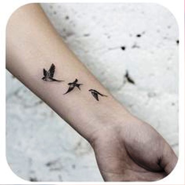 Picture Of Flying Birds Tattoo Design