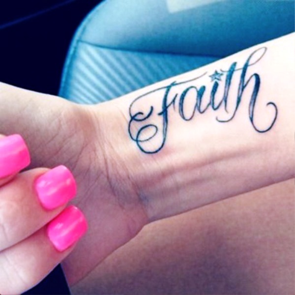 Pretty Faith Tattoo Design