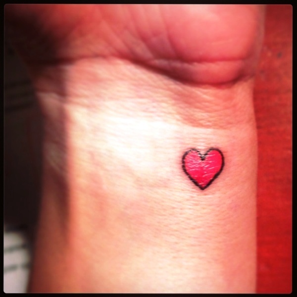Red Heart Tattoo On Wrist