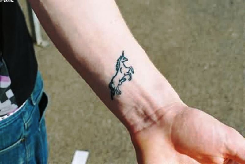 Running Horse Tattoo On Wrist