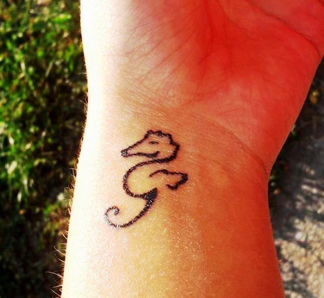 Seahorse Wrist Tattoo