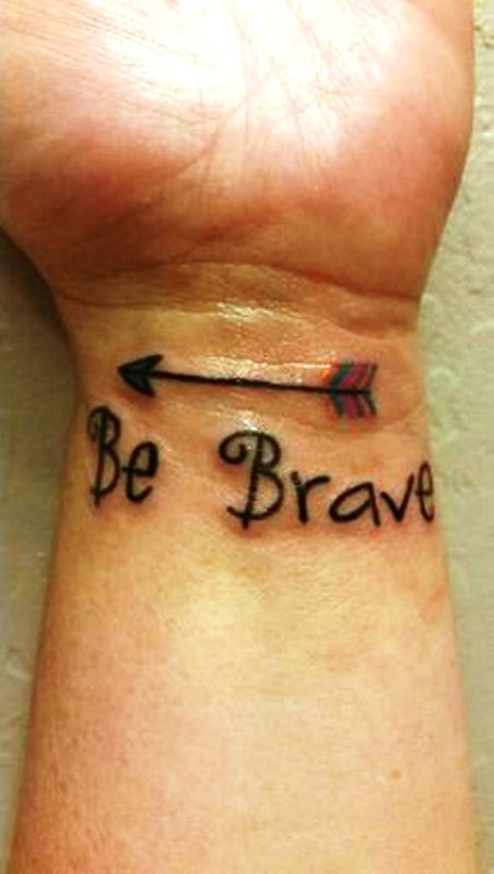 Simple Be Brave Wrist Tattoo
