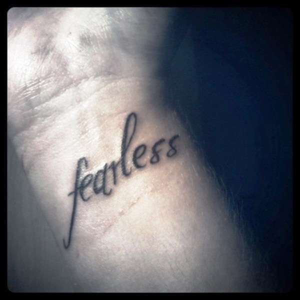 Simple Fearless Wrist Tattoo