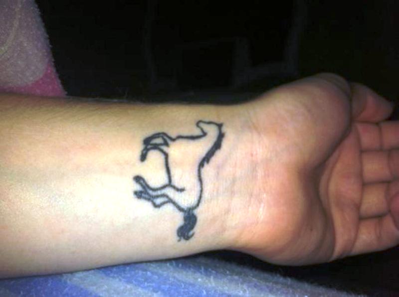 Simple Horse Tattoo On Wrist