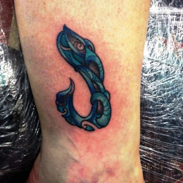 Small Blue Fish Tattoo