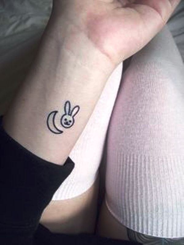Small Bunny Tattoo On Wrist