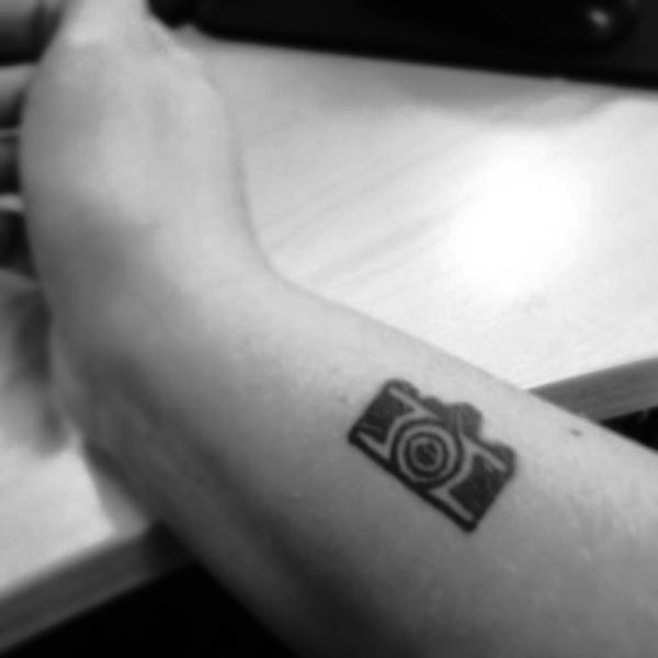 Small Camera Wrist Tattoo