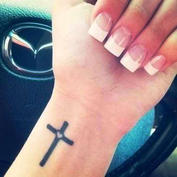Small Cross Tattoo On Wrist