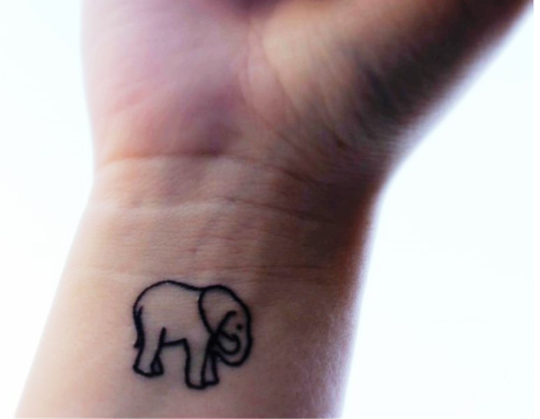 Small Elephant Tattoo On Wrist